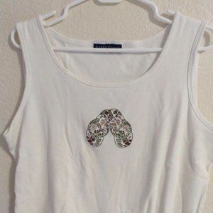 Karen Scott:  Adorable Embroidered Tank Top